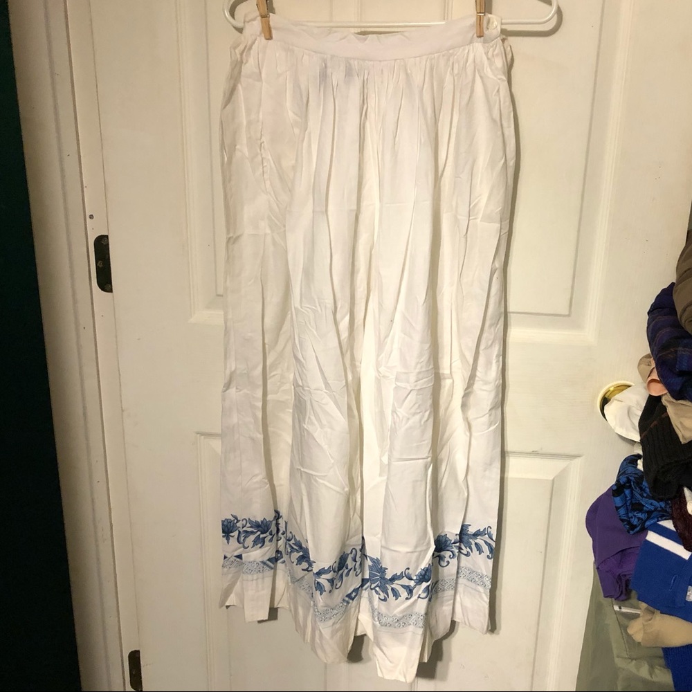 Ralph Lauren Cotton Blue Floral Skirt